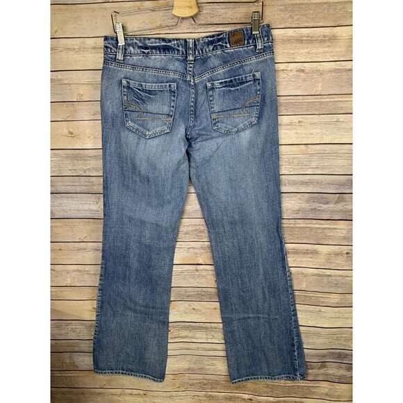 American Eagle Womens 8 Long Favorite Boyfriend Jeans Distressed Denim - Picture 5 of 10